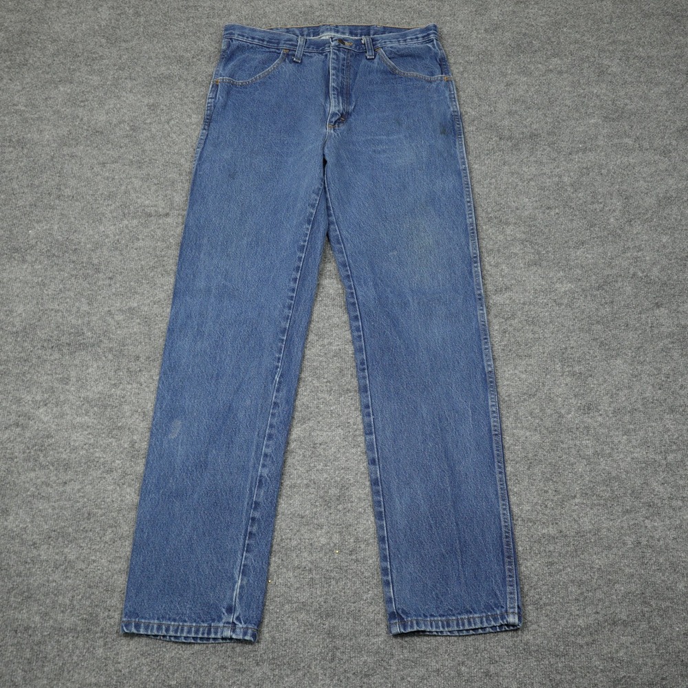 Rustler Jeans Mens 34x34 Blue Straight Leg Regular Fit Cotton Denim Workwear